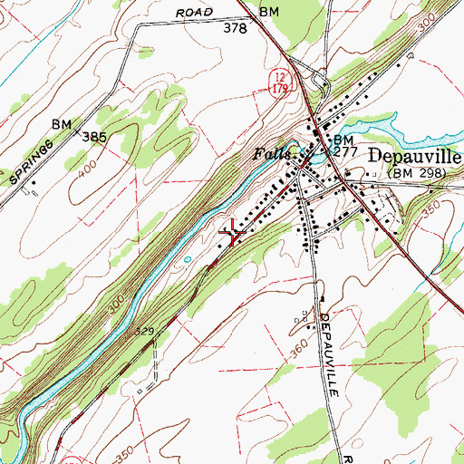 Topographic Map of Depauville Free Library, NY