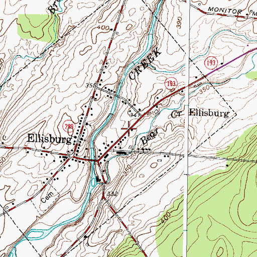 Topographic Map of Ellisburg Free Library, NY