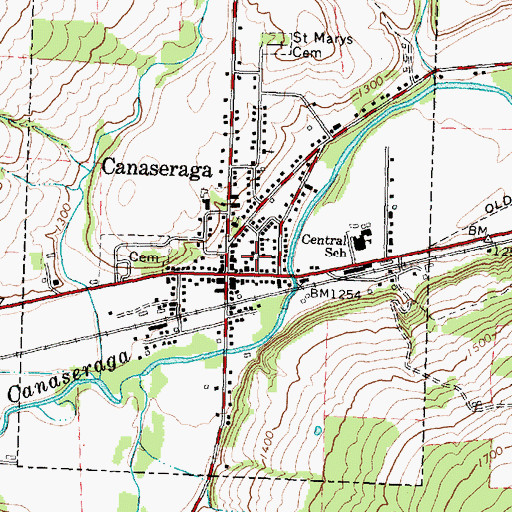 Topographic Map of Essential Club Free Library, NY