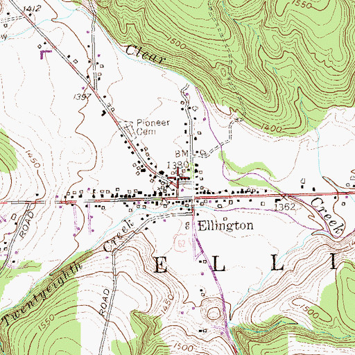 Topographic Map of Farman Free Library, NY