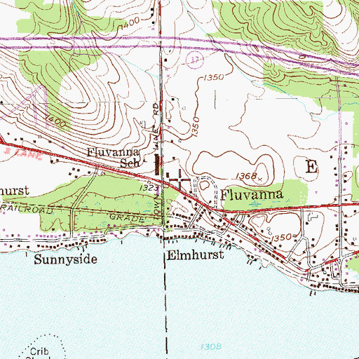 Topographic Map of Fluvanna Free Library, NY