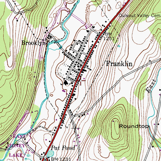 Topographic Map of Franklin Free Library, NY