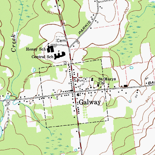 Topographic Map of Galway Public Library, NY