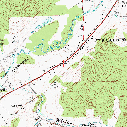 Topographic Map of Genesee Public Library, NY