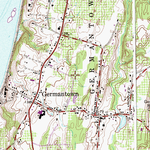 Topographic Map of Germantown Library, NY