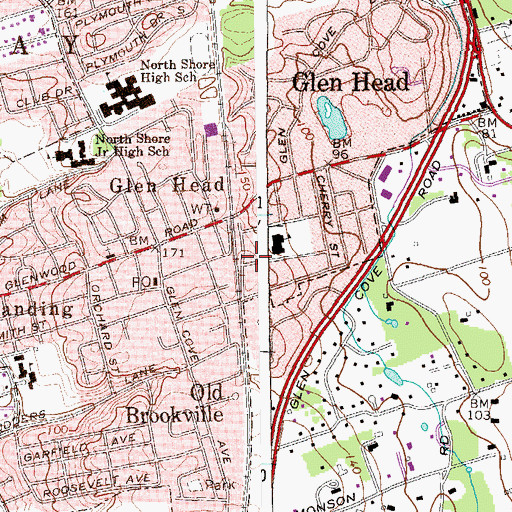 Topographic Map of Gold Coast Public Library, NY