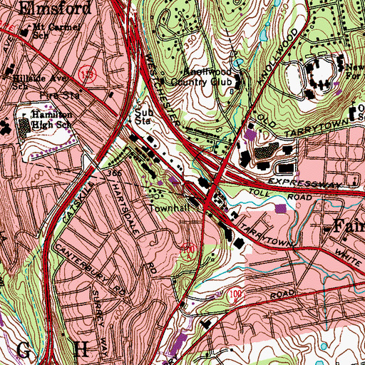 Topographic Map of Greenburgh Public Library, NY