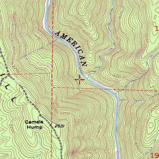 Topographic Map of Indian Creek, CA