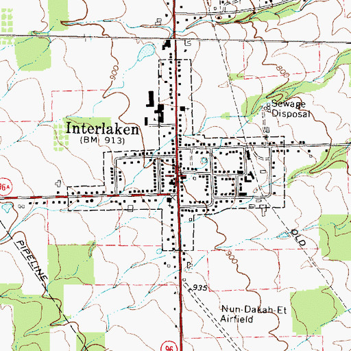 Topographic Map of Interlaken Public Library, NY