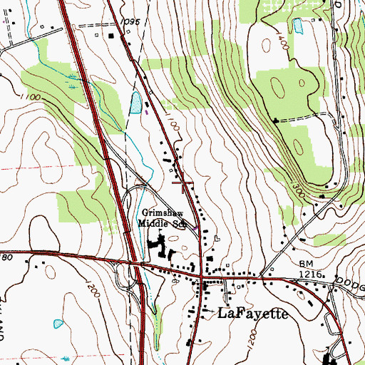 Topographic Map of LaFayette Public Library, NY