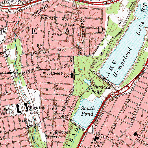 Topographic Map of Lakeview Public Library, NY