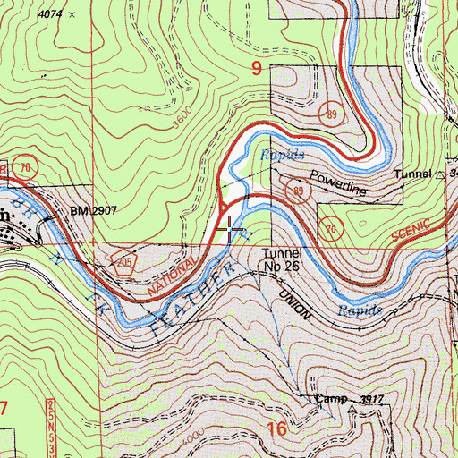 Topographic Map of Indian Creek, CA