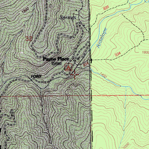 Topographic Map of Indian Creek, CA