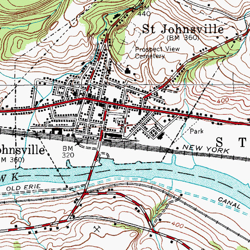 Topographic Map of Margaret Reaney Memorial Library, NY