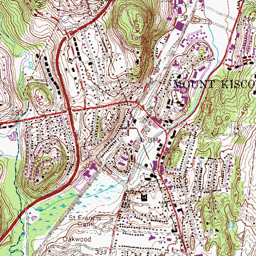 Topographic Map of Mount Kisco Public Library, NY