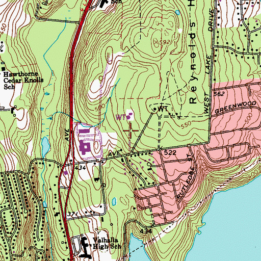 Topographic Map of Mount Pleasant Public Library Branch, NY