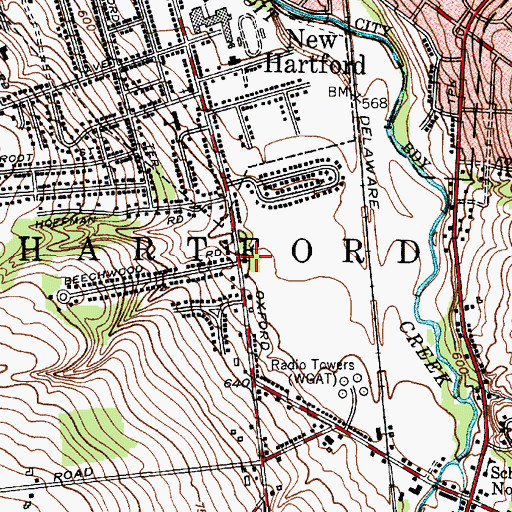 Topographic Map of New Hartford Public Library, NY
