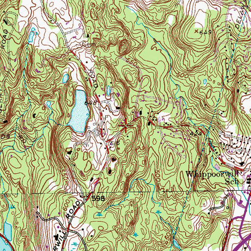 Topographic Map of North Castle Public Library, NY
