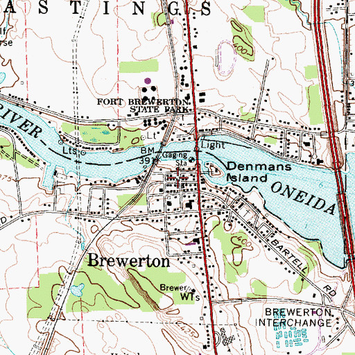 Topographic Map of Northern Onondaga Public Library at Brewerton, NY