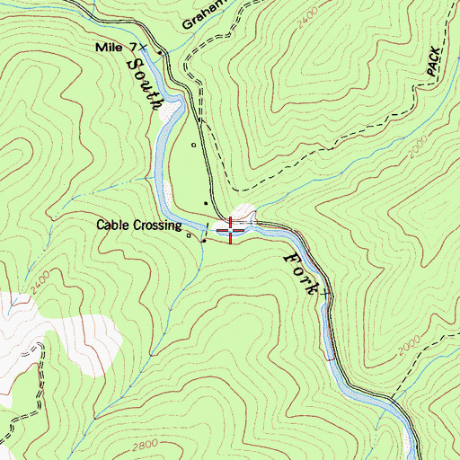 Topographic Map of Indian Creek, CA