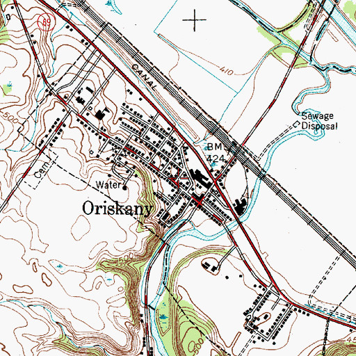 Topographic Map of Oriskany Public Library, NY