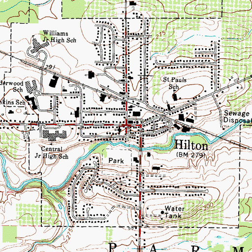 Topographic Map of Parma Public Library, NY
