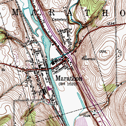 Topographic Map of Peck Memorial Library, NY