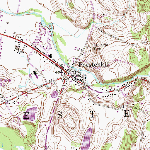 Topographic Map of Poestenkill Library, NY