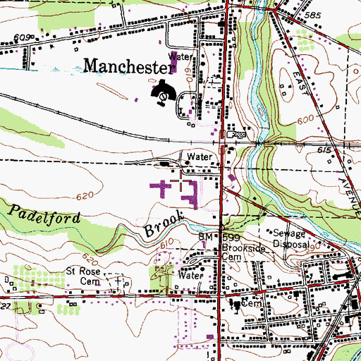 Topographic Map of Red Jacket Community Library, NY
