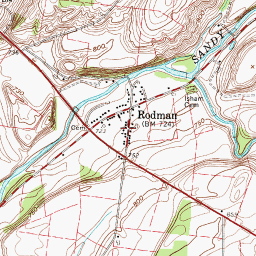 Topographic Map of Rodman Public Library, NY