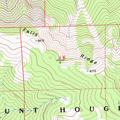 Topographic Map of Indian Falls Ridge, CA