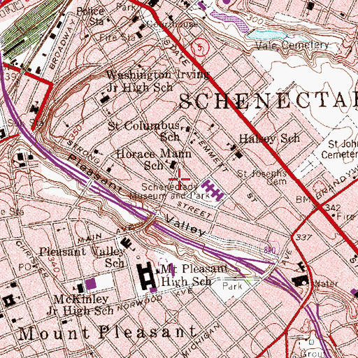 Topographic Map of Schenectady County Public Library Hamilton Hill Branch, NY