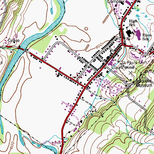 Topographic Map of Schoharie Free Library, NY
