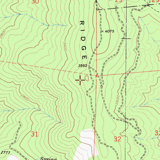 Topographic Map of Indian Field Ridge, CA