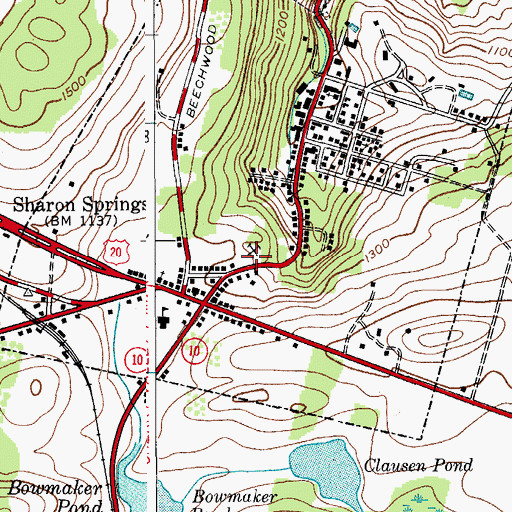 Topographic Map of Sharon Springs Free Library, NY