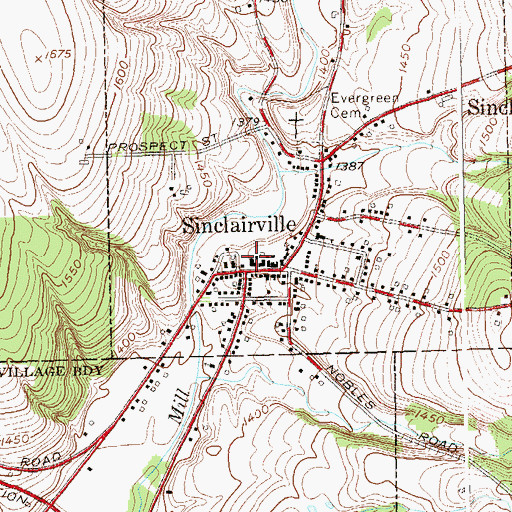 Topographic Map of Sinclairville Free Library, NY