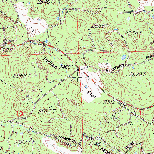 Topographic Map of Indian Flat, CA