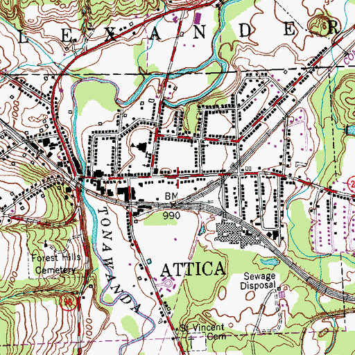 Topographic Map of Stevens Memorial Library, NY
