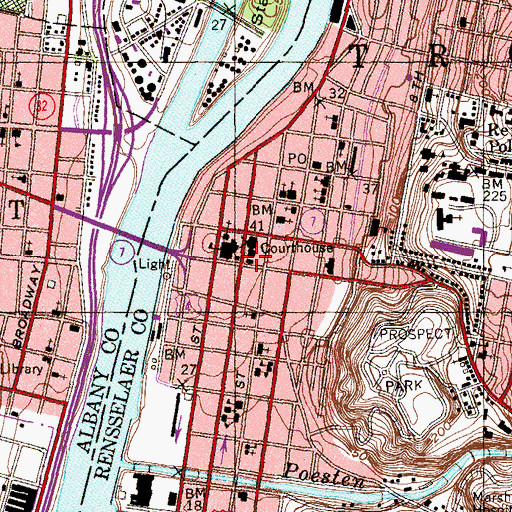 Topographic Map of Troy Public Library Sycaway Branch, NY
