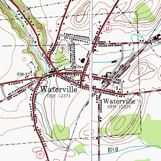Topographic Map of Waterville Public Library, NY