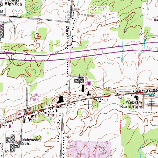 Topographic Map of Webster Public Library, NY