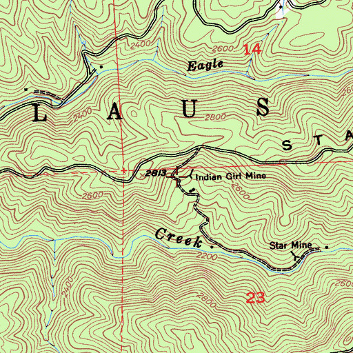 Topographic Map of Indian Girl Mine, CA
