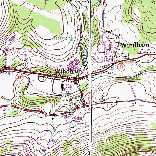 Topographic Map of Windham Public Library, NY