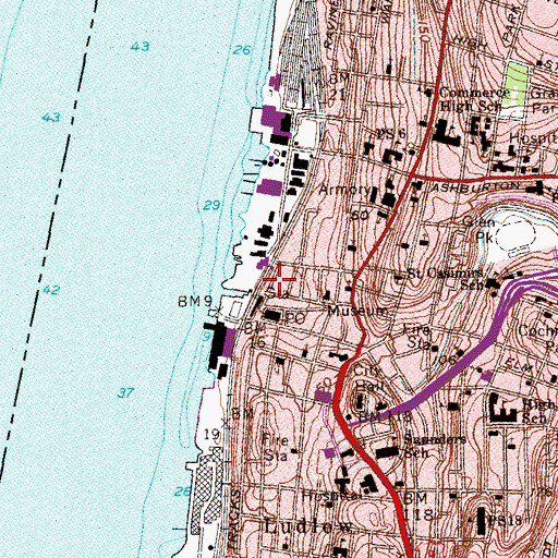 Topographic Map of Yonkers Public Library Main Branch - Riverfront Library, NY