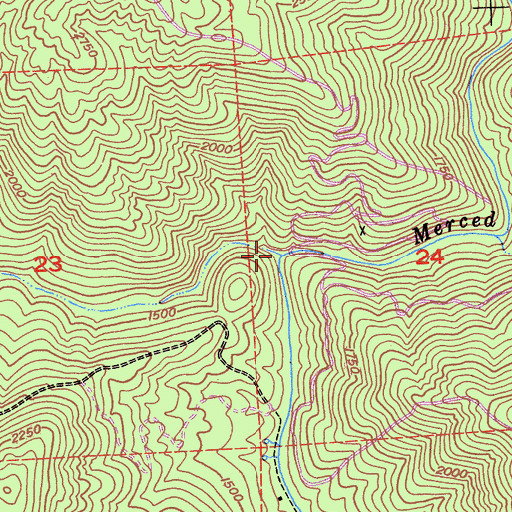 Topographic Map of Indian Gulch, CA
