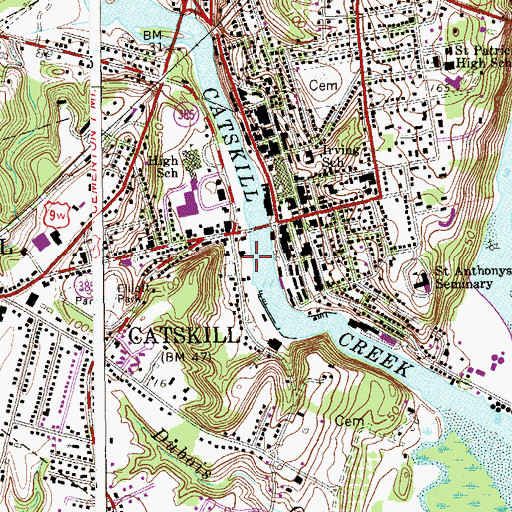 Topographic Map of Catskill Yacht Club, NY