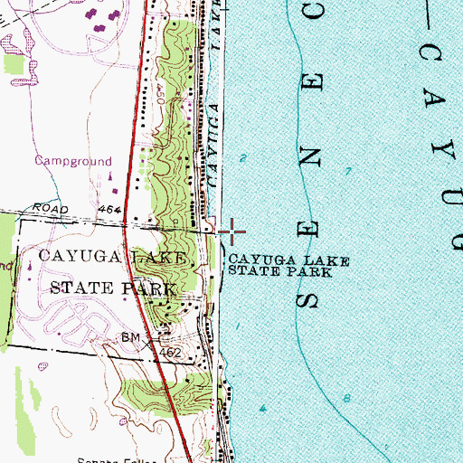 Topographic Map of Cayuga Campground Marina, NY