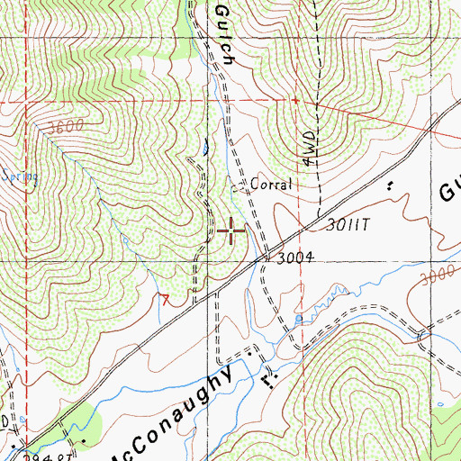 Topographic Map of Indian Gulch, CA