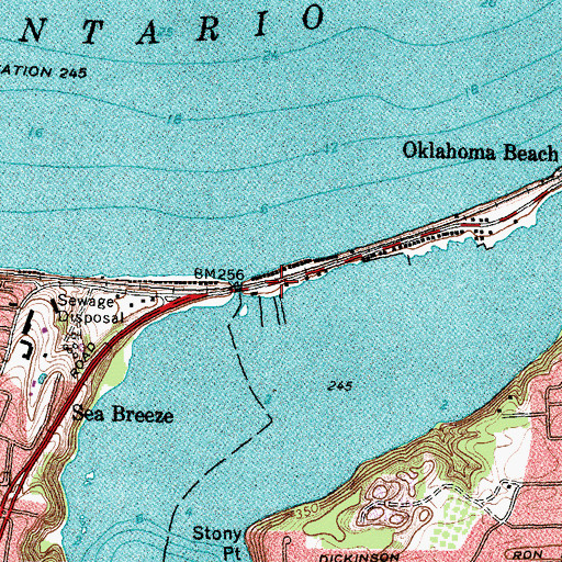 Topographic Map of Mayer's Marina, NY