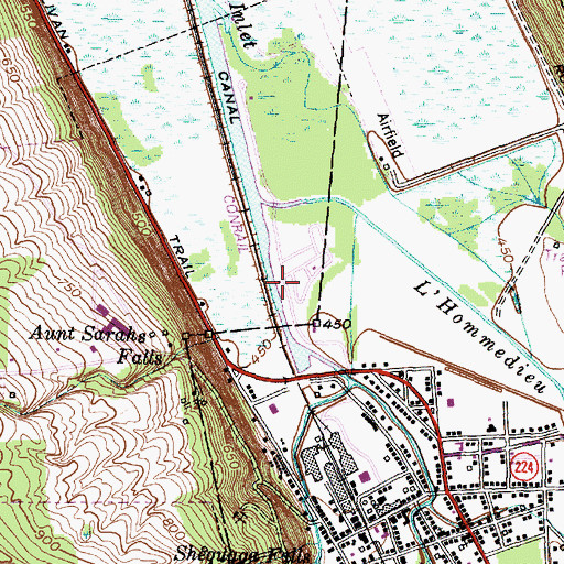Topographic Map of Montour Falls Marina, NY
